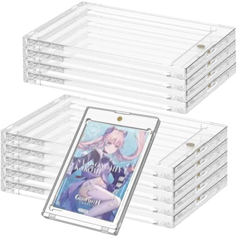 10 Stück Magnetic Card Holder 35PT Magnetischer Kartenhalter für Sammelkarten Transparente Kartenschutzhüllen für Dicke Baseball Fußball Hockeykarten Sternkarte IP-Karte