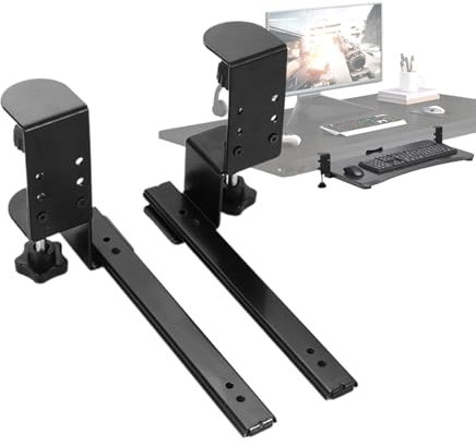 Fruusv Underdesk Keyboard Drawer, Adjustable Keyboard Holder, Slide-Out Keyboard Drawer, Sliding Keyboard Shelf, Under Desk Mounted Keyboard, Typing Desk Drawer, Keyboard Drawer for Desk