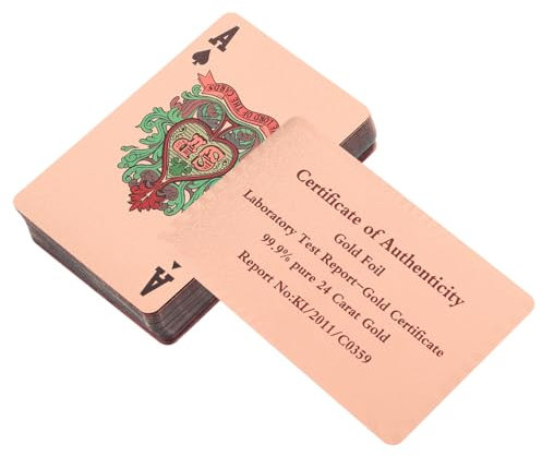 TOYANDONA wasserdichte Poker Spielkarten Rosegold Metallic Optik Partyspiel Karten Profi Kartenspiel Requisiten Unterhaltsames Spielzeugs Geschenk Für Familien Und Freunde