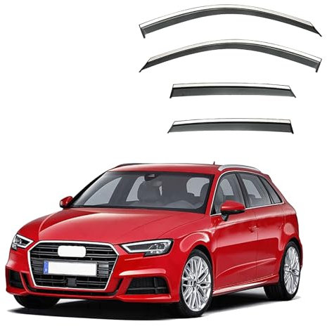 MXKSGWYFJ Seitenfensterabweiser für Audi A3 Sportback 2014-2020,Luftabweiser Seitenscheiben Regenschutz Regenabweise Auto Zubehör