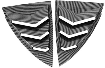 Compatible For Tesla Model Y 2021 2022 2023 ABS Carbon Car Rear Side Window Louver Blinds Trim Cover Shutters Stickers Decoration Frame(Carbon Fiber)