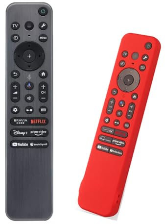 XINFUTE Nuovo RMF-TX910U adatto per Sony Retroilluminazione Voice LCD TV Telecomando con Custodia in Silicone