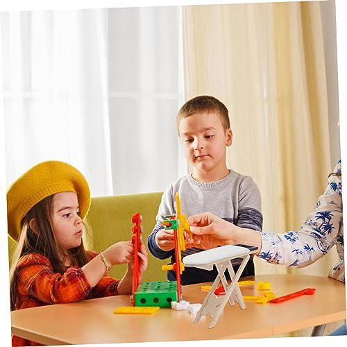 Kisangel Toy Ironing Board for Boys and Girls Miniature Iron Table Model Scale Mini Ironing Table Decor