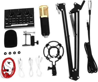 SUPVOX Equipo De Grabación Completo 11pc Micrófono Condensador Tarjetas Sonido