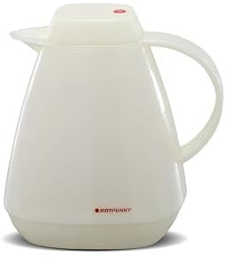 ROTPUNKT Isolierkanne 650 I 1,0 Liter I Glaseinsatz- Geschmacksneutral I Thermosflasche I Thermoskanne I 24h Heiß / 36h Kalt I Robust u. Langlebig I schadstoffrei (Milchweis c352)