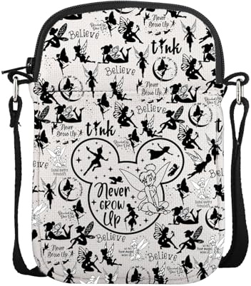 Fairy Lover Gift Princess Fairy Tale Gift Fairy Pixie Cartoon Movie Merch Never Grow Up Crossbody Bag, Never Grow Cb UK, 0