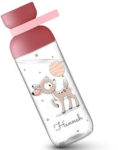 Mepal - Süßes Rehkitz Trinkflasche süßes Reh Flasche Kinder Trinkflasche Rehkitz I Schulkind Geschenk Einschulung - 500 ml - Rosa - kindergarten mädchen