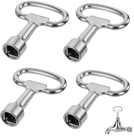 4 Stk Vierkantschlüssel,4 Kant Schlüssel,Vierkantschlüssel Wasserhahn,Außenwasserhahn Schlüssel,Innenvierkant Steckschlüssel,vierkantschlüssel 8mm Universal,Schaltschrankschlüssel,Entlüftungsschlüssel