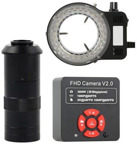 1080P 2K 38MP Industrielle Labor HDMI USB TF Elektronische Digitale Video PCB Löten Stereo Mikroskop Kamera Lupe Leistungsstarke Eigenschaften(100x Lens with led)