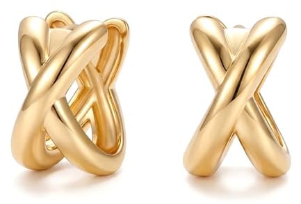 Ohrringe Gold Creolen 14K Vergoldete Hypoallergen Gold Tropfen Silber Gold Ohrringe für Damen Goldschmuck Geschenke