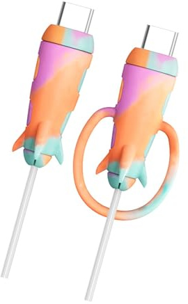 Gissroys Stretchable 2 in 1 Chargers Line Guard Silicone Protectors for Various Devices Unraveled Cable Tie