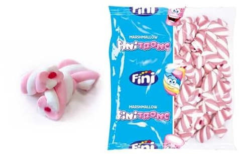MAGIC TWISTY FOURRÉ FRAISE – bonbon type guimauve torsadé avec cœur, texture moelleuse, goût fraise, idéal enfants et pauses gourmandes