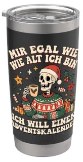 Mir egal wie alt ich bin Adventskalender Skelett Vintage Doppelwandiger Edelstahl-Thermobecher