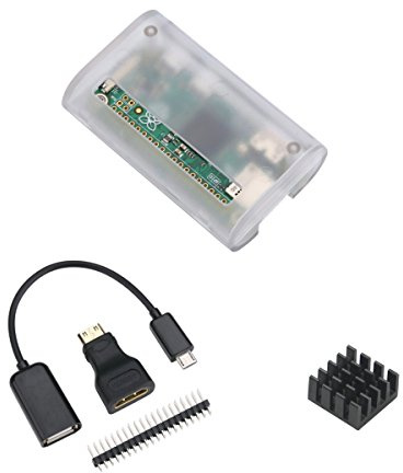Unistorm Raspberry Pi Zero Case with Heat Sink and 3 in 1 Adapter Kit Compatible with Raspberry Pi Zero W (Matte)