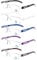 DOOViC 5-Pack Anti Blue Light Blocking Reading Glasses Rectangular Clear Lens Rimless Frame UV Protection Anti Digital Eye Strain Computer Glasses for Men/Women +3.0