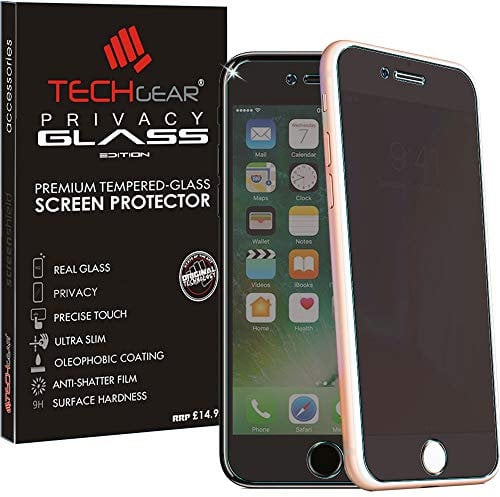 TECHGEAR Protection d'Écran Anti Espion pour iPhone SE 2022/2020, iPhone 8/7, iPhone 6/6s, Protecteur d'Écran Verre de Confidentialité en Verre Trempé Compatible avec neuf iPhone SE 2022/2020