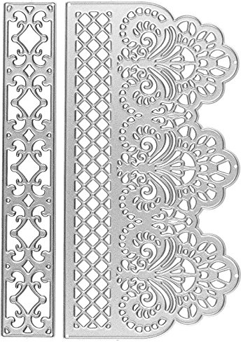Ideen mit Herz Stanzschablonen, Bordüren 2, 1: 13,4cm x 2,1cm, 2: 13,4cm x 6,9cm, 2 Stück | Schablone zum Gestalten von Zierkanten, Zierbordüren