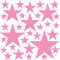 PREMYO 32 Sterne Wandsticker Kinderzimmer Mädchen - Wandtattoo - Wandaufkleber Selbstklebend Rosa