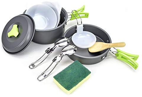 RSonic - TruWare Camping Kochgeschirr Geschirrset Campinggeschirr Faltbare Campingtöpfe Outdoor Koch Geschirr 2 Pers.