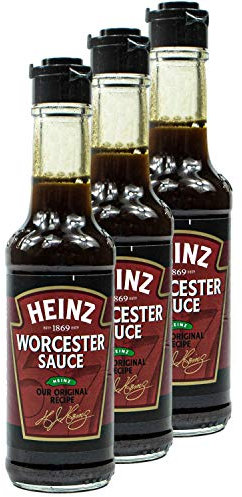 Heinz - Lot de 3 sauces Worcester dans une bouteille en verre de 150 ml (sauce assaisonnement) – Sauce Worcester pour assaisonner et affiner les plats de viande, de poisson et de légumes