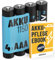 ABSINA 4X Pile Rechargeable AAA 1150 NiMH - Piles AAA Rechargeables 1,2V & Min. 1050 mAh - Piles Rechargeables AAA pour appareils à Haute consommation - Accu AAA idéales pour téléphone DECT
