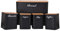 HOCHSTE Kitchen Tea Coffee Biscuit Sugar Canisters Storage Set with Airtight Bamboo Lids Jars Tins along with X- Large Bread Bin Square Jar Black 24 cm High, 5 pieces set