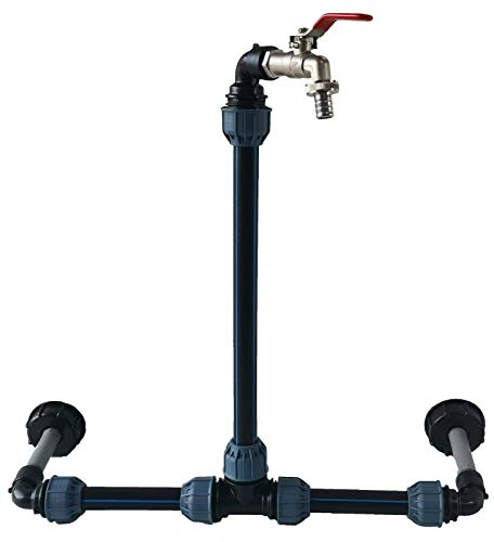 IBC Verbindungssets für 1-3 Wassertanks inkl. 1/2 Schwanenhals; mit oder ohne 1/2 Containerauslaufhahn, Größe: 2 Container ohne Auslaufhahn