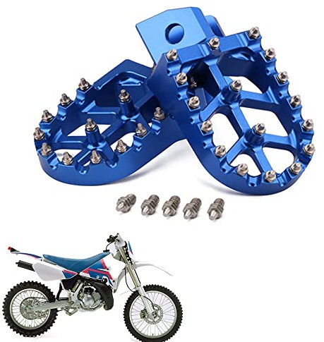 Repose-pieds CNC pour moto YZ80 YZ125 YZ250 YZ500 YZ490 WR200 WR250 WR500 TTR90 TTR110 TR125 TTR250 XT250-Bleu