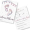 Babyparty Spiele rate mal Karten (25 Tippkarten auf Deutsch), Motiv Babyfüße- Babyshower Ratespiel- mit neutraler Farbe für Mädchen oder Junge (lila/weiß)