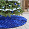 DecroXmas Blauer Weihnachtsbaumrock, 122 cm Kunstpelz Weihnachtsbaumrock mit silbernen Pailletten, Weihnachtsbaumrock untere Abdeckung geeignet für Silvester Partydekoration