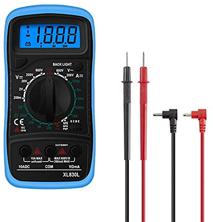 Xiaozhoukeji XL830L palmare multimetro Digitale multimetro LCD Portatile AC/DC Ammeter Voltmetro Ohm Tester Tester Tester Multimetro (Color : XL830L Blue)