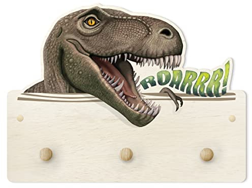 Kindergarderobe Holz - Dinosaurier T - Rex, Größe HxB: 30x40 cm