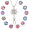 SUNNYCLUE 1 Boîte 30 pouces Femmes Bureau Lanyard ID Badges Holder Collier avec 12pcs Plat Rond avec Papillon Laiton Breakaway Snap Buttons Charmes Bijoux Pendentif Clip Boîte en Plastique