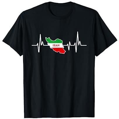 Iranische Flagge Fahne Herzschlag EKG Design Iran T-Shirt