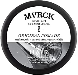 MITCH by Paul Mitchell Original Pomade for Men, Medium Hold, Low Shine Finish, Water-Soluble, For All Hair Types, 3 oz.