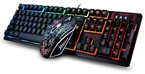 kenable K13 RGB Backlit USB Gaming Keyboard & Optical 2400 DPI Mouse Combo Set