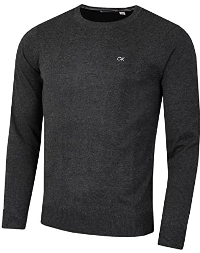 Calvin Klein Mens 2026 Crew Neck Cotton Breathable Golf Sweater