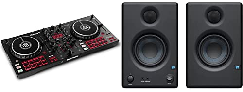 Numark Mixtrack Pro FX - DJ Controller Pult mit 2-Deck Kontrolle, integriertem Audio Interface & PreSonus Eris E3.5, 3,5 High-Definition Multimedia 2-Wege-Studiomonitore (Paar), Schwarz