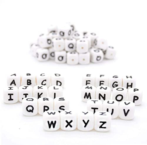 Silikon Alphabet 26 Buchstaben Perlen 12mm 100pc Silikon Perlen für Schmuck Schlüsselkette Machen