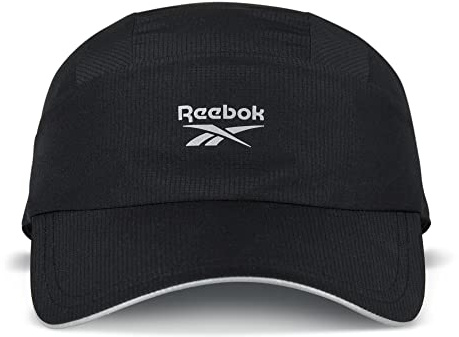 Reebok Unisex-Erwachsene Lightweight Adjustable Performance Running Cap for Men and Women Size Fits Most Laufkappe, One Series-Schwarz