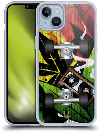 Head Case Designs Reggae Skateboards Caso de Gel Suave Compatible con Apple iPhone 14 Plus