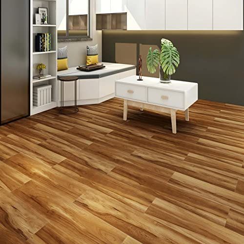 Hengrow SPC Vinyl Boden PVC Klick Bodenbelag Vinyl-Designboden Massivdiele 5 mm stark,0,5 mm Nutzschicht,Fußbodenheizung geeignet 2.554m² (10Fliesen/1 Paket) (HS3880-1)