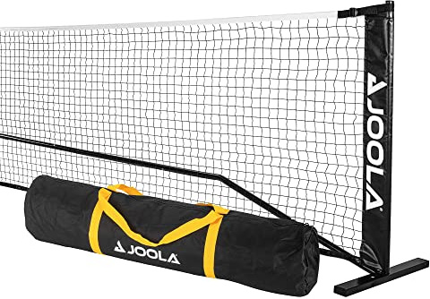 JOOLA Pickleballnetz Pickleball Net mit Stahlrahmen, Strapazierfähiges PPVC-Netz, Outdoor/Indoor, INKL. Tragetasche 9 kg, Schwarz 670 cm x 91,44 cm