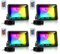 Cecaylie Foco LED RGB para exteriores, 4pcs 30 W Proyector RGB Exterior con mando a distancia, regulable, 16 colores 4 modos IP66, resistente al agua, función de memoria para Terraza