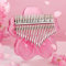 Kalimba 17 Tasten Daumenklavier Musikinstrumente, Transparentes Acryl Finger Klavier Instrument mit EVA Wasserdichtes Hartes schützendes Etui für Anfänger,Pink 21 keys