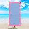 AMDXD Mikrofaser Strandhandtuch Liege, Herz Muster Badetuch Rosa Blau Handtücher Spatuch für Reise, Strand, Sauna, 80x160CM