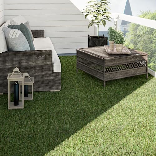 Paco Home Kunstrasen für Garten Balkon Terrasse Rasenteppich Indoor Outdoor Teppich Natürlich Weich Natur Optik Waschbar, Model:25mm, Größe:100x200cm