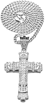 YAHOYA Hip Hop Ice Out Kreuz Anhänger Herren Glamour Kreatives Design Street Fashion Schmuck Religiös Christlich Amulett Halskette