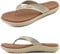 jiajiale Flip Flops Damen Mode Orthopädische Leder Stoff Leicht Zehentrenner Frauen Bequeme Yoga Fußbett Badelatschen Sommer Strand Rutschfest Feste Gummi Sohle Beige Weiß EU39
