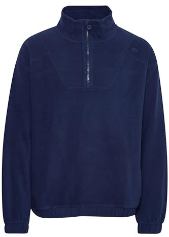 NORTH BEND NBCotus Herren Fleecepullover atmungsaktiv modischer Troyer-Pullover mit Stehkragen, Größe:M, Farbe:Navy Blazer (2048)